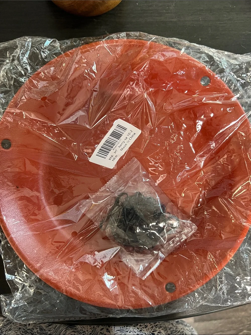Hanging Terracotta look bird bath or FEEDER plastic bowl with black chains